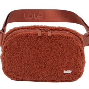Lole,NWT, Unisex Belt Bag Copper Brown, Fleece Teddy Belt Bag